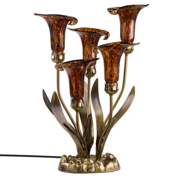 Tiffany-Style Lighting 20" Hand Blown Glass 5 Calla Lily Uplight Accent Lamp - Image 21