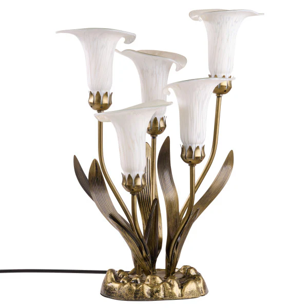 Tiffany-Style Lighting 20" Hand Blown Glass 5 Calla Lily Uplight Accent Lamp - Image 7