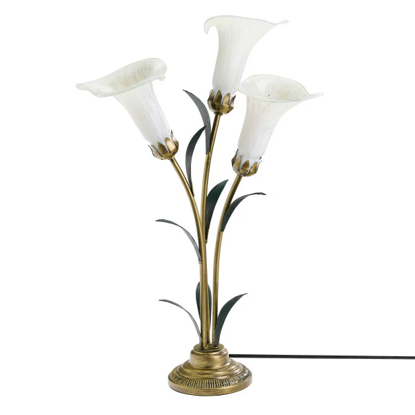 Tiffany-Style Lighting 23.5" Hand Blown Glass 3 Calla Lily Uplight Accent Lamp - Image 10
