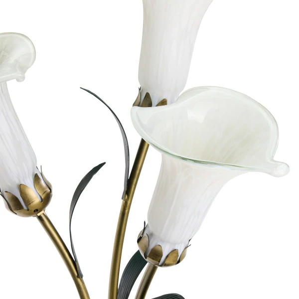 Tiffany-Style Lighting 23.5" Hand Blown Glass 3 Calla Lily Uplight Accent Lamp - Image 11