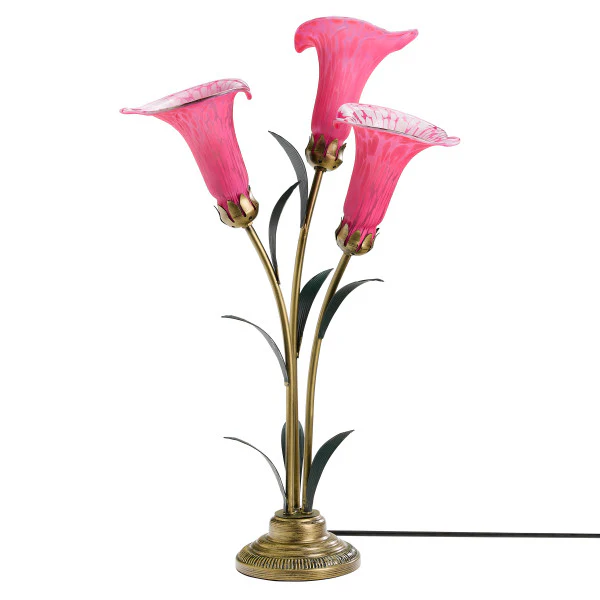 Tiffany-Style Lighting 23.5" Hand Blown Glass 3 Calla Lily Uplight Accent Lamp - Image 13