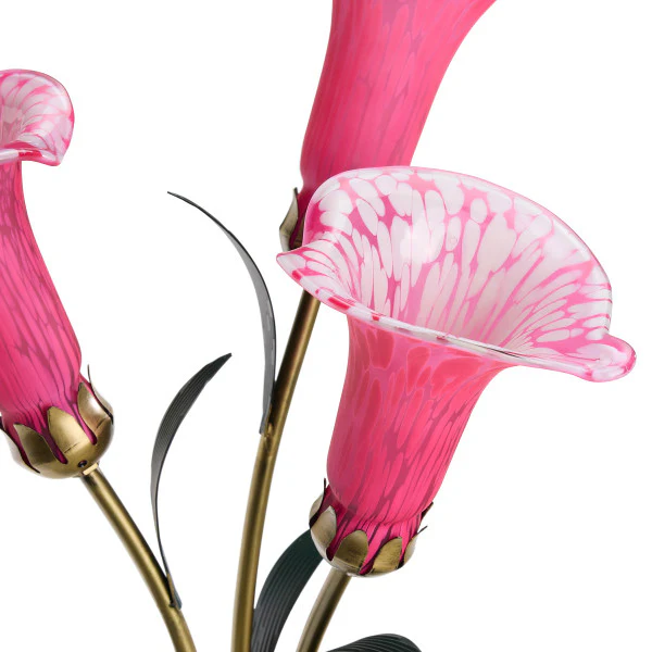 Tiffany-Style Lighting 23.5" Hand Blown Glass 3 Calla Lily Uplight Accent Lamp - Image 14