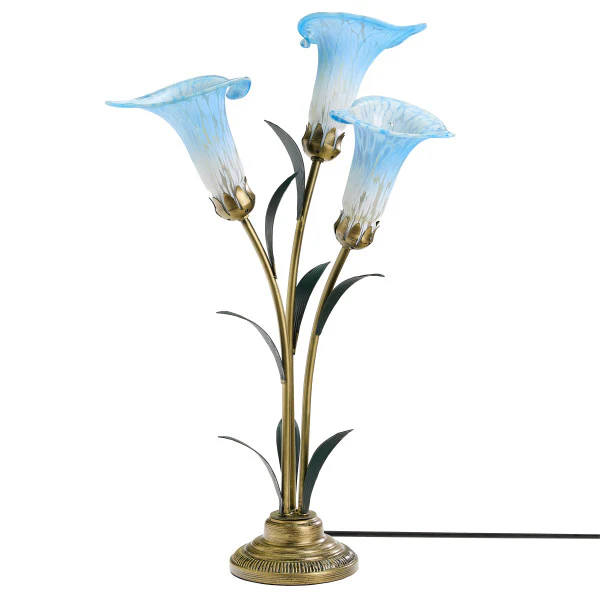 Tiffany-Style Lighting 23.5" Hand Blown Glass 3 Calla Lily Uplight Accent Lamp - Image 16