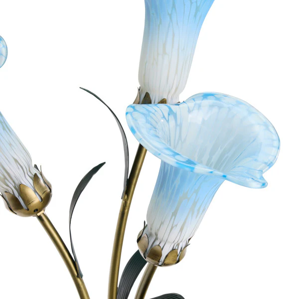 Tiffany-Style Lighting 23.5" Hand Blown Glass 3 Calla Lily Uplight Accent Lamp - Image 17