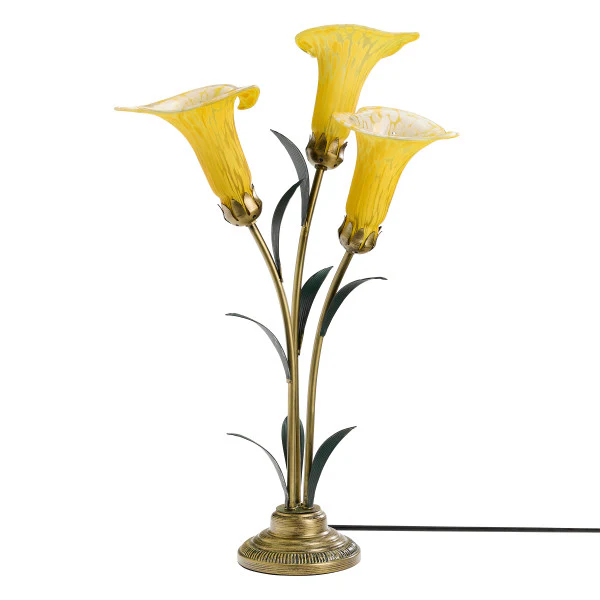 Tiffany-Style Lighting 23.5" Hand Blown Glass 3 Calla Lily Uplight Accent Lamp - Image 19