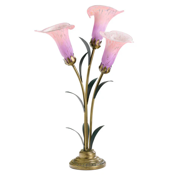 Tiffany-Style Lighting 23.5" Hand Blown Glass 3 Calla Lily Uplight Accent Lamp - Image 2
