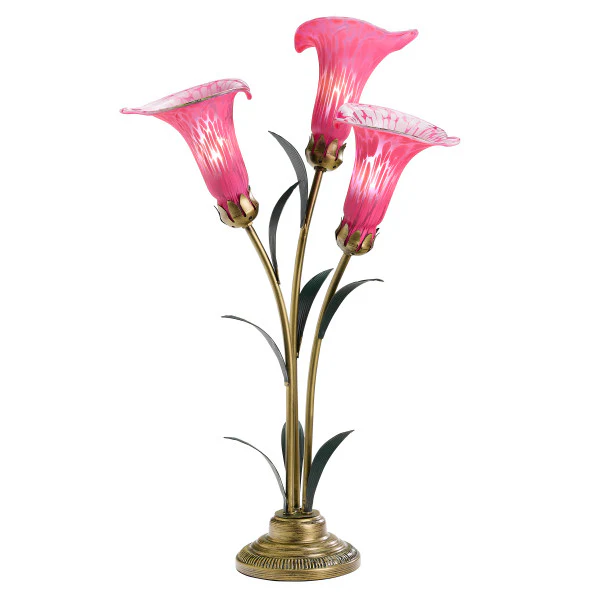 Tiffany-Style Lighting 23.5" Hand Blown Glass 3 Calla Lily Uplight Accent Lamp - Image 3