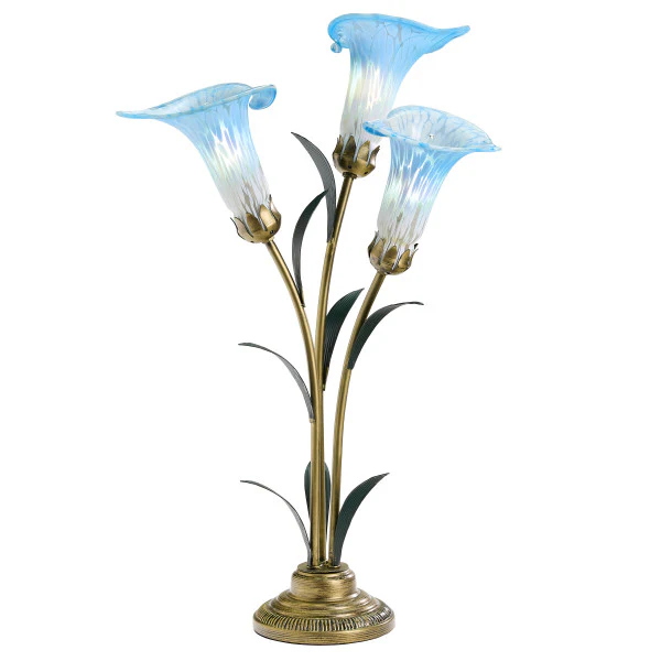 Tiffany-Style Lighting 23.5" Hand Blown Glass 3 Calla Lily Uplight Accent Lamp - Image 4
