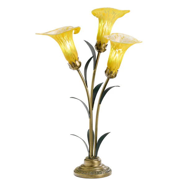 Tiffany-Style Lighting 23.5" Hand Blown Glass 3 Calla Lily Uplight Accent Lamp - Image 5