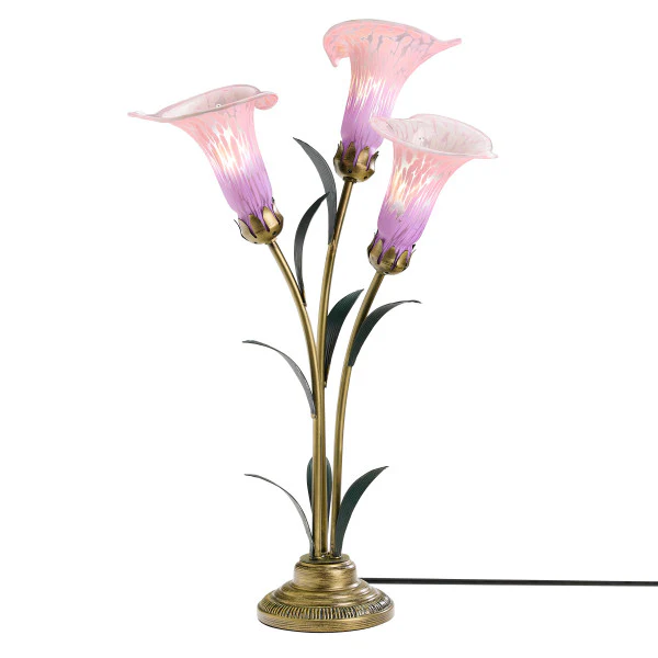 Tiffany-Style Lighting 23.5" Hand Blown Glass 3 Calla Lily Uplight Accent Lamp - Image 6