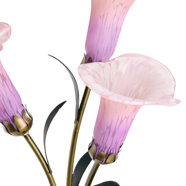 Tiffany-Style Lighting 23.5" Hand Blown Glass 3 Calla Lily Uplight Accent Lamp - Image 7