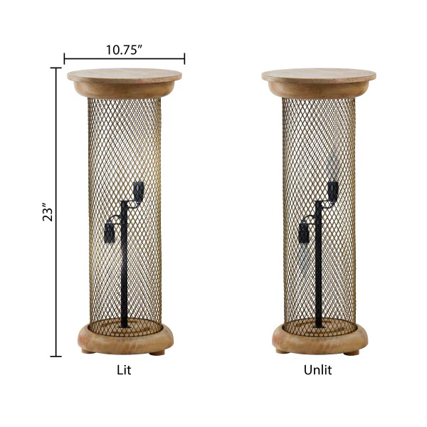 Tiffany-Style Lighting 23" Zachary Mesh Metal Pedestal Floor Lamp - Image 6