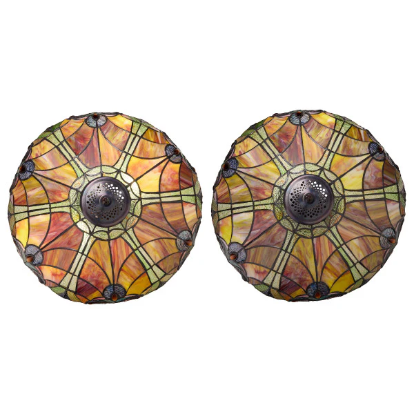 Tiffany-Style Lighting 24.5" Halston Double Lit Bowl Shade Stained Glass Table Lamp - Image 10