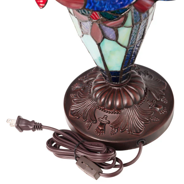 Tiffany-Style Lighting 24.5" Victorian Double Lit Stained Glass Table Lamp - Image 17