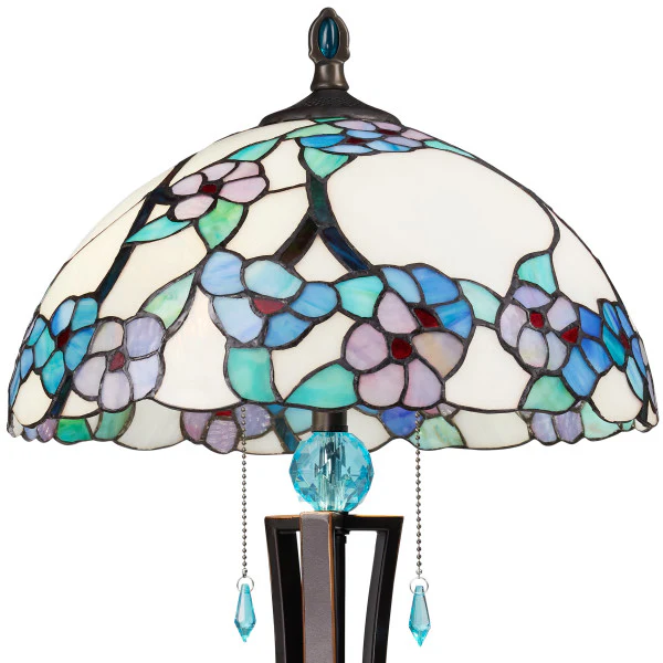 Tiffany-Style Lighting 24.75" Tula Bowl Shade Stained Glass Table Lamp - Image 12