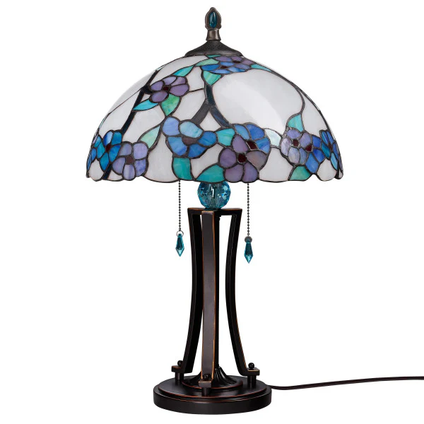 Tiffany-Style Lighting 24.75" Tula Bowl Shade Stained Glass Table Lamp - Image 14