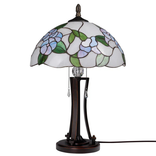 Tiffany-Style Lighting 24.75" Tula Bowl Shade Stained Glass Table Lamp - Image 5
