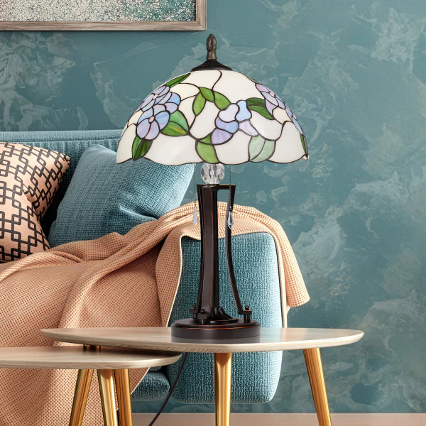 Tiffany-Style Lighting 24.75" Tula Bowl Shade Stained Glass Table Lamp - Image 6