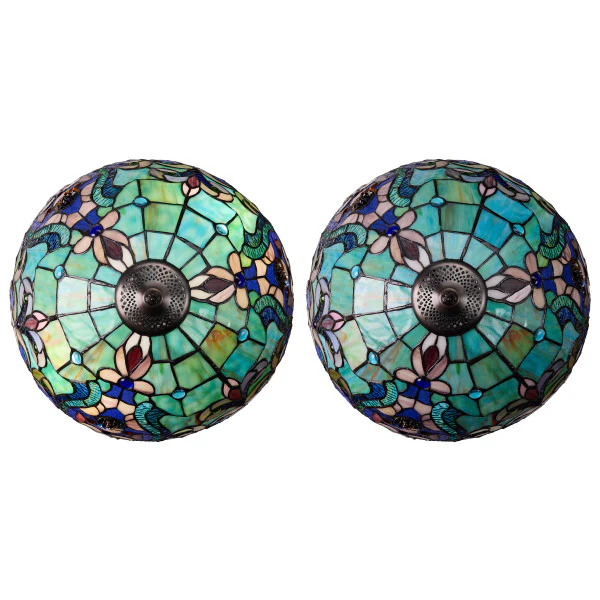 Tiffany-Style Lighting 24" Margaret Double Lit Stained Glass Table Lamp - Image 10
