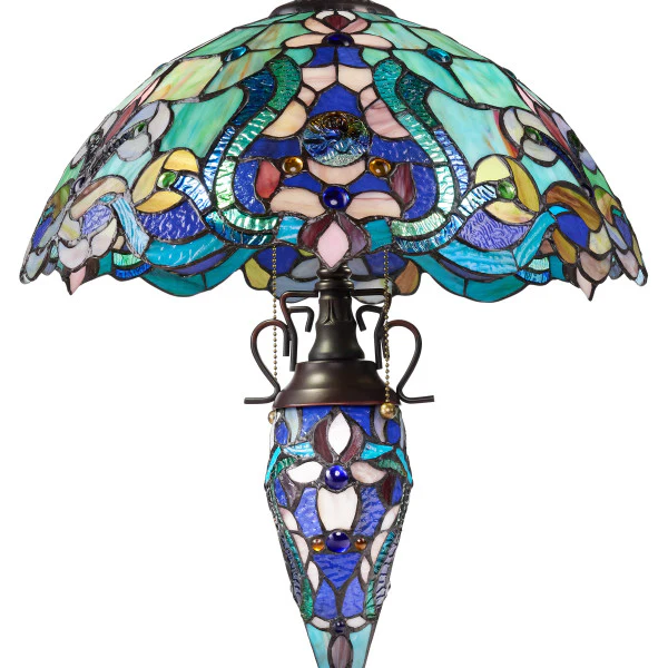 Tiffany-Style Lighting 24" Margaret Double Lit Stained Glass Table Lamp - Image 6