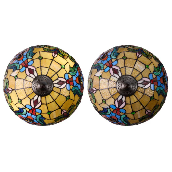 Tiffany-Style Lighting 24" Margaret Double Lit Stained Glass Table Lamp - Image 9