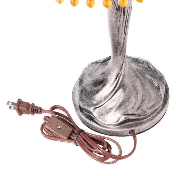 Tiffany-Style Lighting 24" Parisian Antique Silver Bell Shade Table Lamp - Image 4