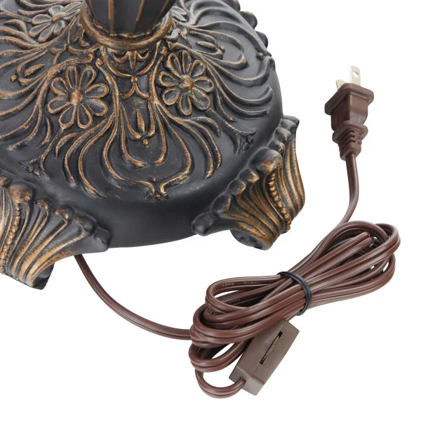Tiffany-Style Lighting 27.5" Parisian Antiqued Bell Shade Stained Glass Table Lamp - Image 5