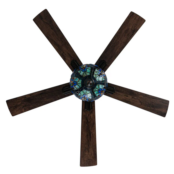 Tiffany-Style Lighting 52" Halston Indoor Glass Oil Rubbed Bronze Ceiling Fan - Image 4