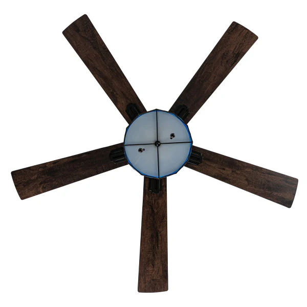 Tiffany-Style Lighting 52" Lark Blue and Oil Rubbed Bronze Ceiling Fan - Image 7