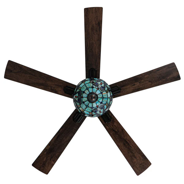 Tiffany-Style Lighting 52" Magna Carta Indoor Glass Oil Rubbed Bronze Celing Fan - Image 12