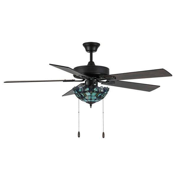 Tiffany-Style Lighting 52" Magna Carta Indoor Glass Oil Rubbed Bronze Celing Fan - Image 13