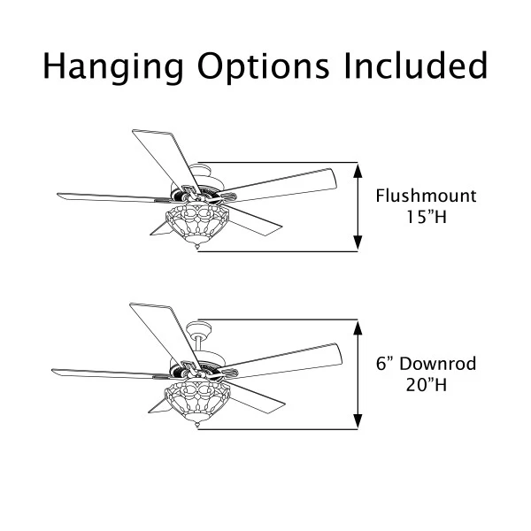 Tiffany-Style Lighting Pipa 5-Blade Remote-Controlled Ceiling Fan - Image 4