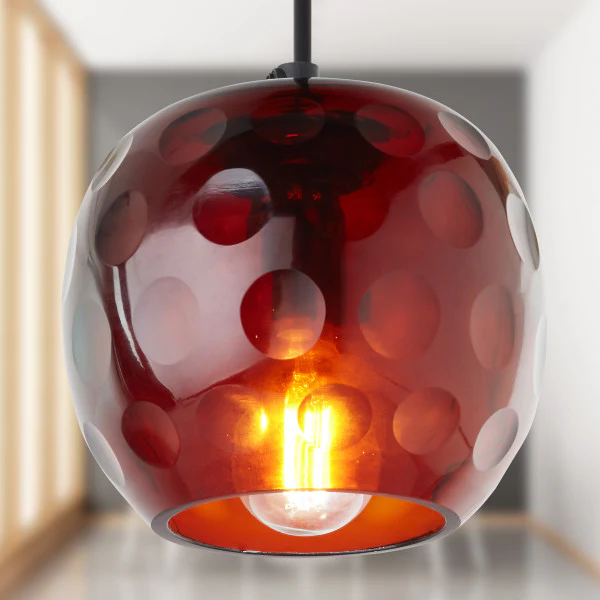 Tiffany Style Lighting 6" Hilary Retro Handblown Glass Globe Shade Pendant - Image 5
