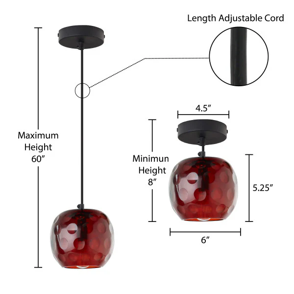 Tiffany Style Lighting 6" Hilary Retro Handblown Glass Globe Shade Pendant - Image 8