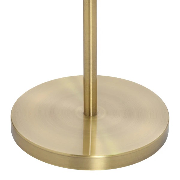 Tiffany-Style Lighting 61" Meg Brushed Gold Metal Candlestick Floor Lamp with Rattan Shades - Image 3