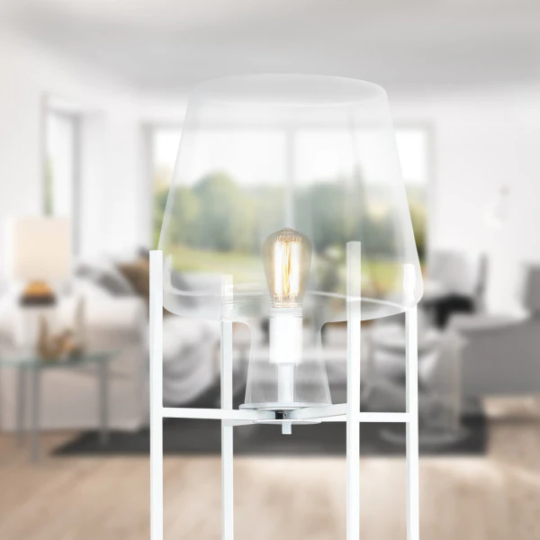 Tiffany-Style Lighting 61" Nadia Metal & Clear Glass Blown Modern Floor Lamp - Image 10