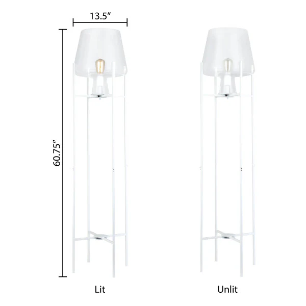 Tiffany-Style Lighting 61" Nadia Metal & Clear Glass Blown Modern Floor Lamp - Image 12