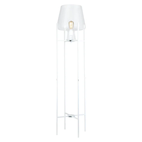 Tiffany-Style Lighting 61" Nadia Metal & Clear Glass Blown Modern Floor Lamp - Image 7