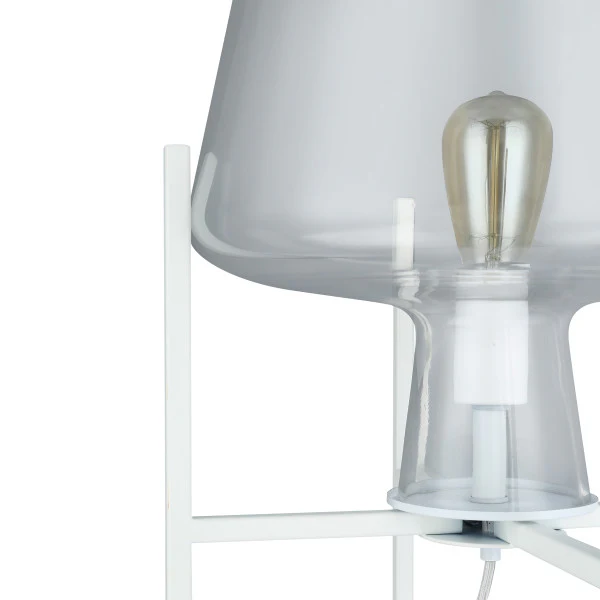 Tiffany-Style Lighting 61" Nadia Metal & Clear Glass Blown Modern Floor Lamp - Image 8