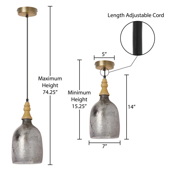 Tiffany-Style Lighting 7" Coralie Textured Silver Glass Bell-Shaped Pendant Light - Image 7