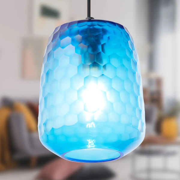 Tiffany-Style Lighting 7" Leah Retro Handblown Glass Globe Shade Pendant - Image 5