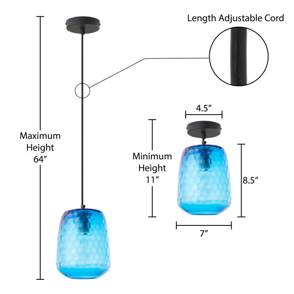 Tiffany-Style Lighting 7" Leah Retro Handblown Glass Globe Shade Pendant - Image 8