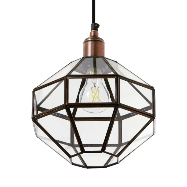 Tiffany-Style Lighting 9" Bettany Bohemian Clear Globe Shade Pendant Light - Image 2