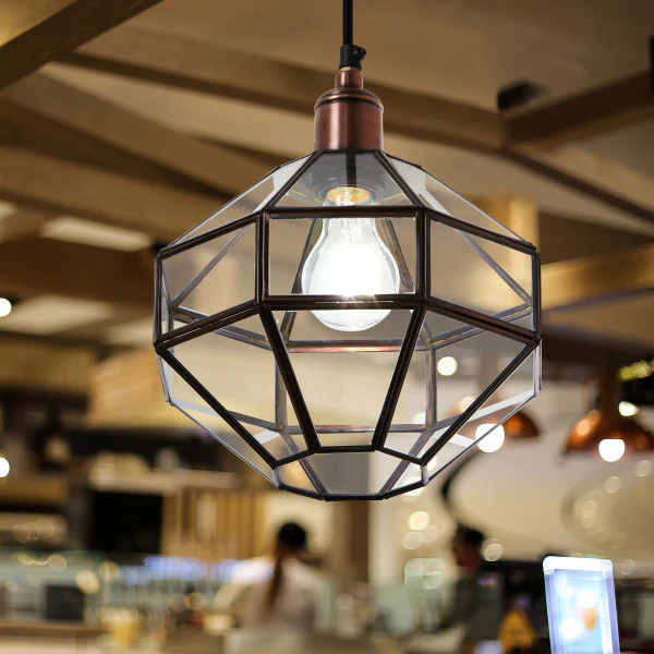Tiffany-Style Lighting 9" Bettany Bohemian Clear Globe Shade Pendant Light - Image 5