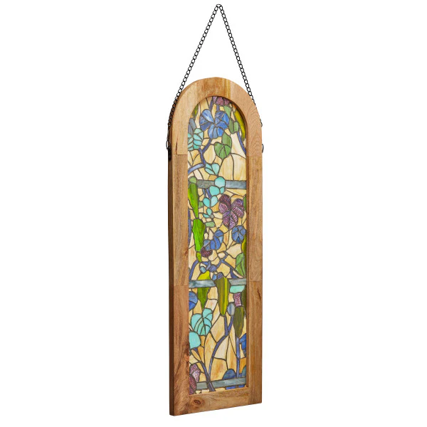 Tiffany-Style Lighting 36" Fruitful Grapevine Stained Glass Window Panel - Image 2