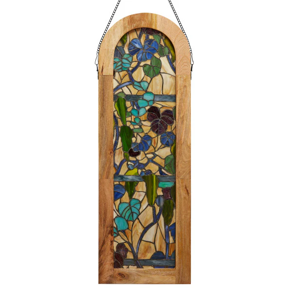 Tiffany-Style Lighting 36" Fruitful Grapevine Stained Glass Window Panel - Image 3