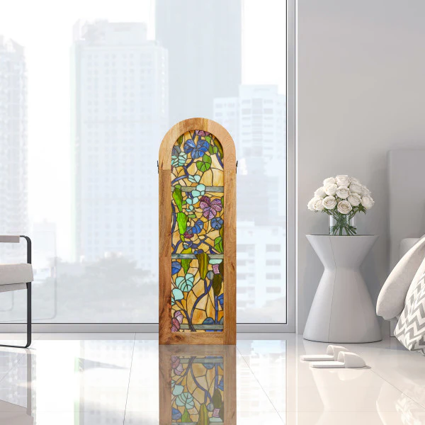 Tiffany-Style Lighting 36" Fruitful Grapevine Stained Glass Window Panel - Image 4