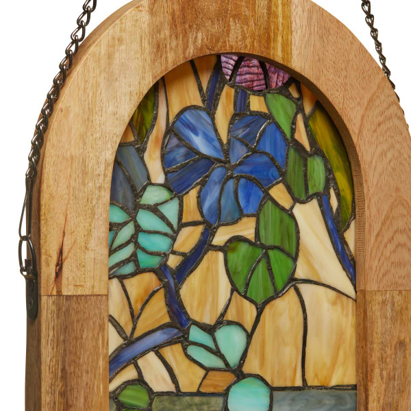 Tiffany-Style Lighting 36" Fruitful Grapevine Stained Glass Window Panel - Image 7
