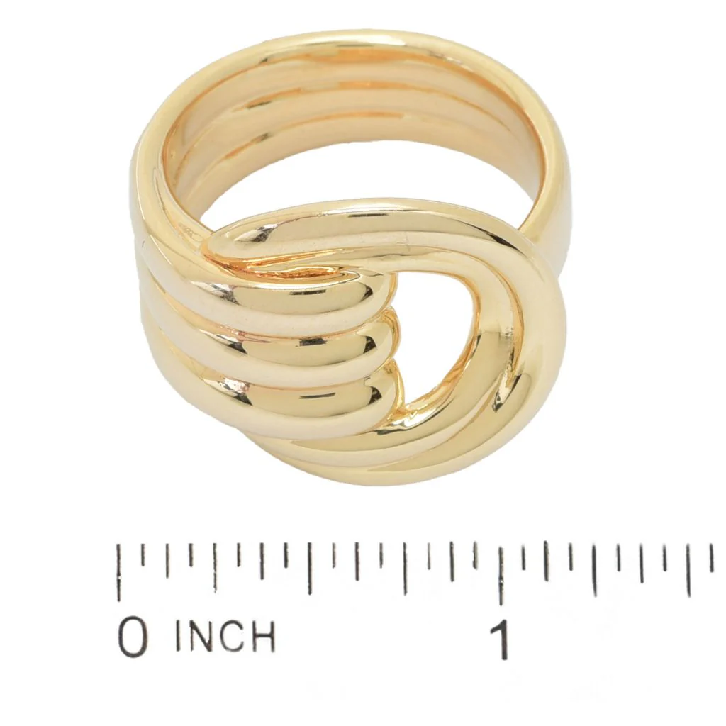 Toscana Italiana 18K Gold or Platinum Plated Triple Row Wide Band Ring - Image 2