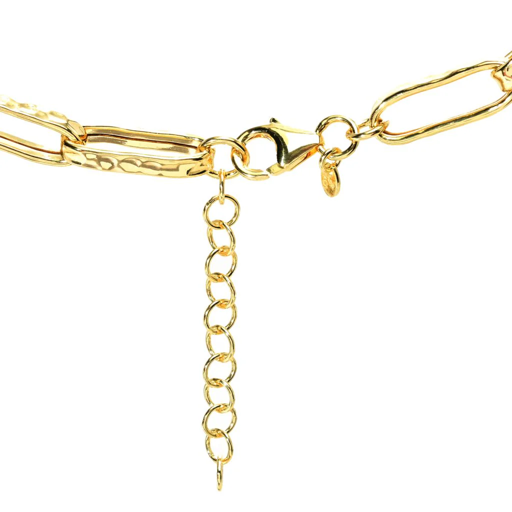 Toscana Italiana 18K Gold Plated Acqua Bagnata Choice of Gem Paperclip Necklace - Image 3